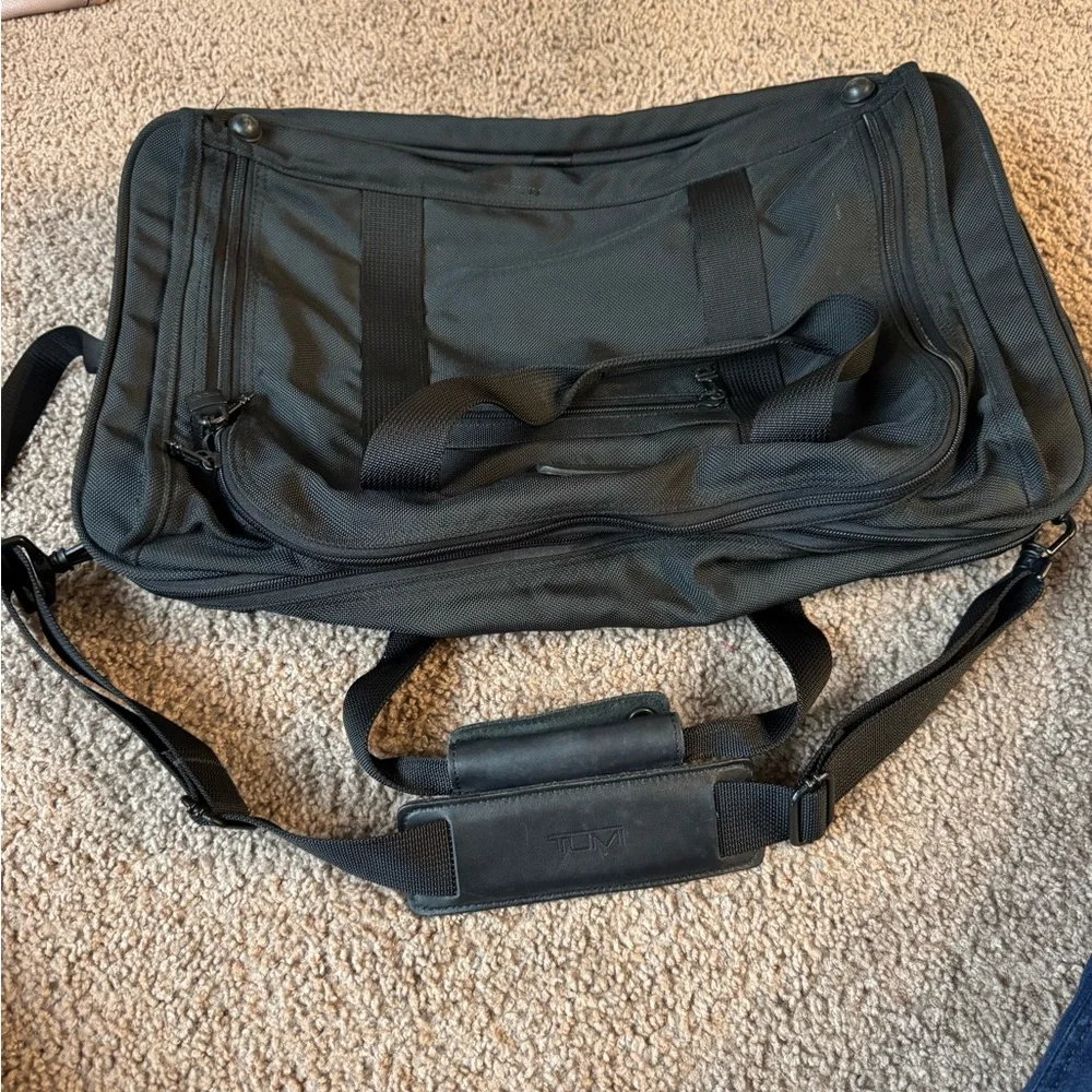 Tumi Black Nylon Duffel Bag with Shoulder Strap